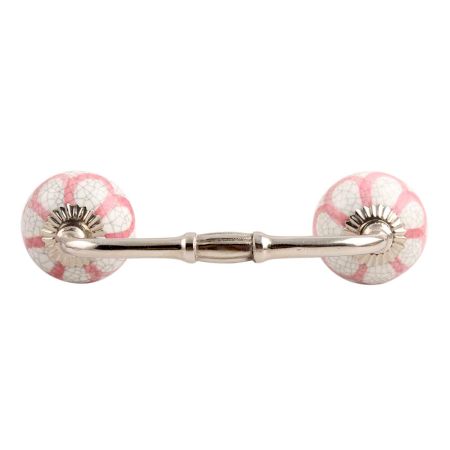 Pink Sunflower Cackle Ceramic Bridge Handle